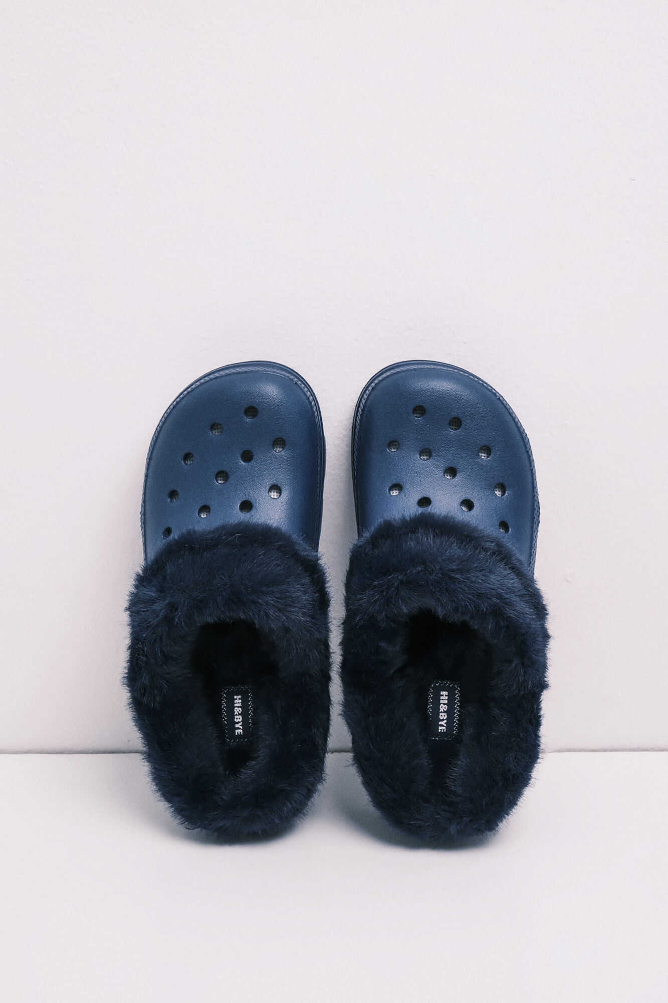 HI&BYE Navy platform mule slippers