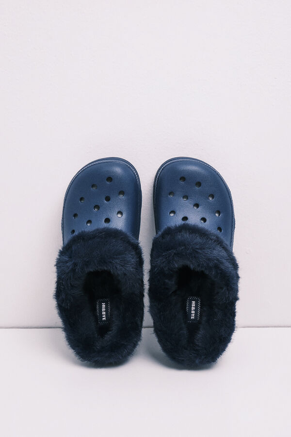 HI&BYE Navy platform mule slippers blue