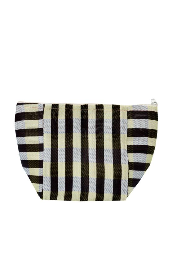 Mr. Wonderful Black and white vanity case with zip fastening printed