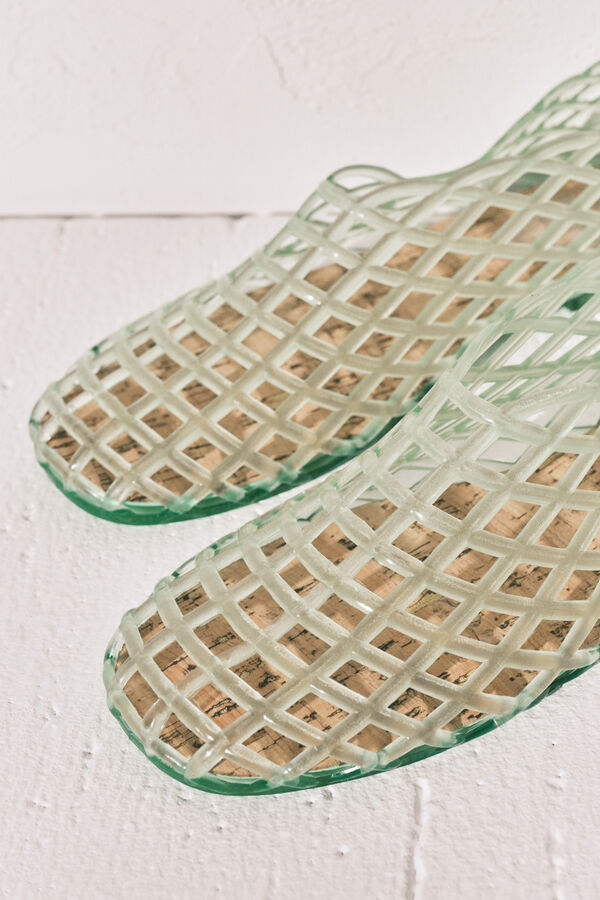 Women'secret Green jelly mesh effect sandals green