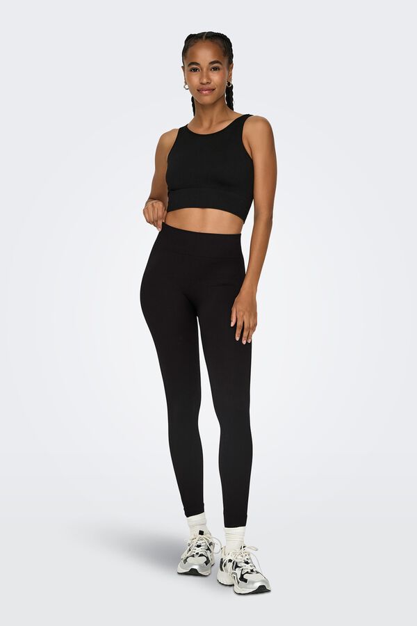 Only Play Legging largo el&aacute;stico de canal&eacute; negro