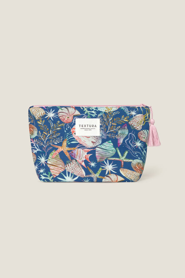 Textura Neceser de playa print marino azul