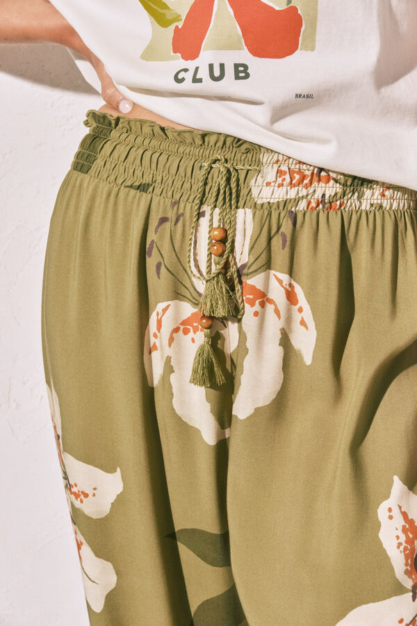 Women'secret Floral print long trousers green