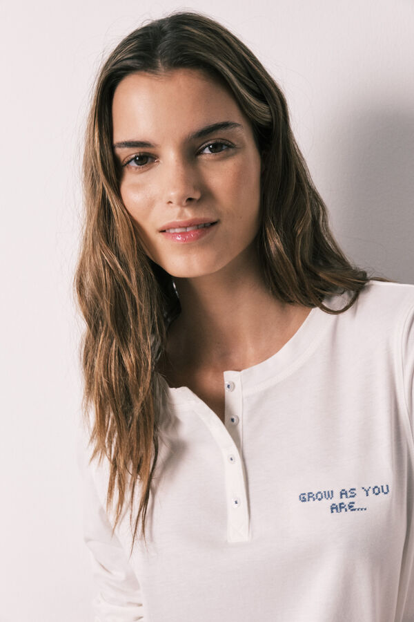 Women'secret T-shirt manches longues 100% coton blanc blanc