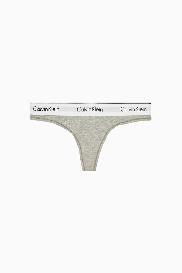 Womensecret Modern Cotton elasticated waist thong szürke