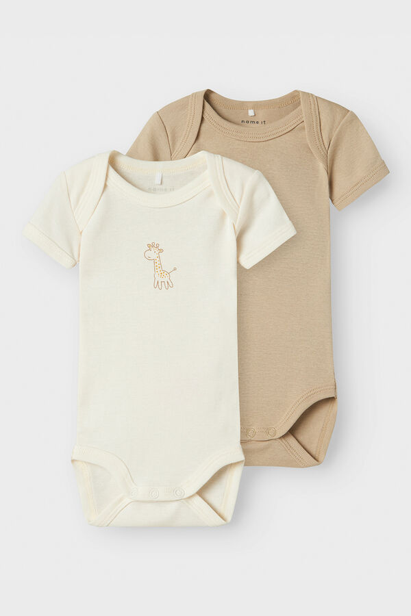 Name it Pack of 3 printed baby bodysuits white