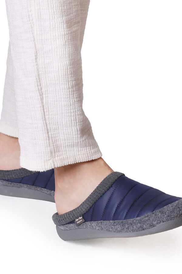 Toni Pons for men Clog-Style Slipper Made of Felt and Puffer Fabric blue
