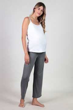 Womensecret Pantalón maternity básico ancho de punto  gris