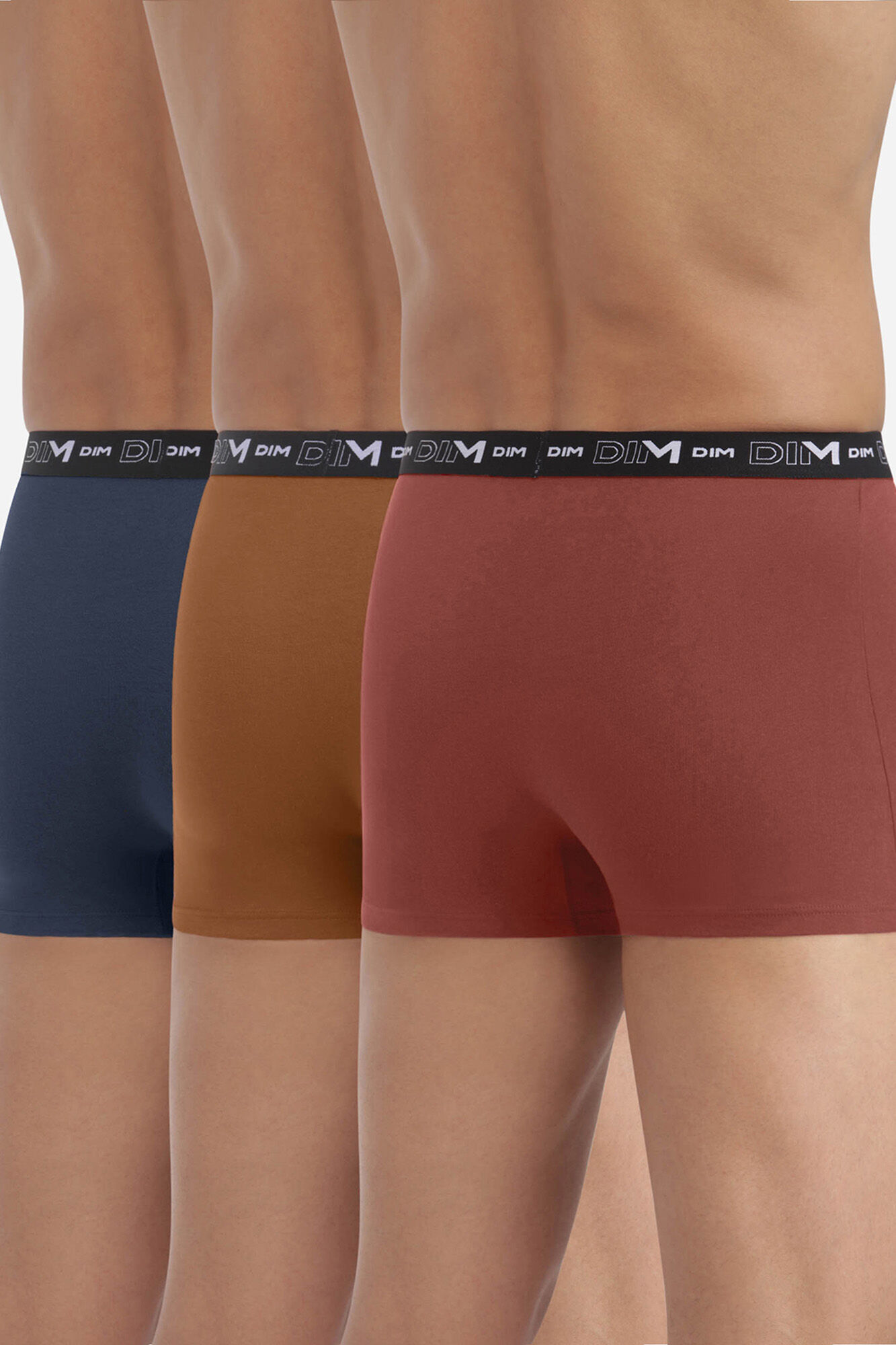 DIM Pack de 3 boxers algod&oacute;n el&aacute;stico en varios colores