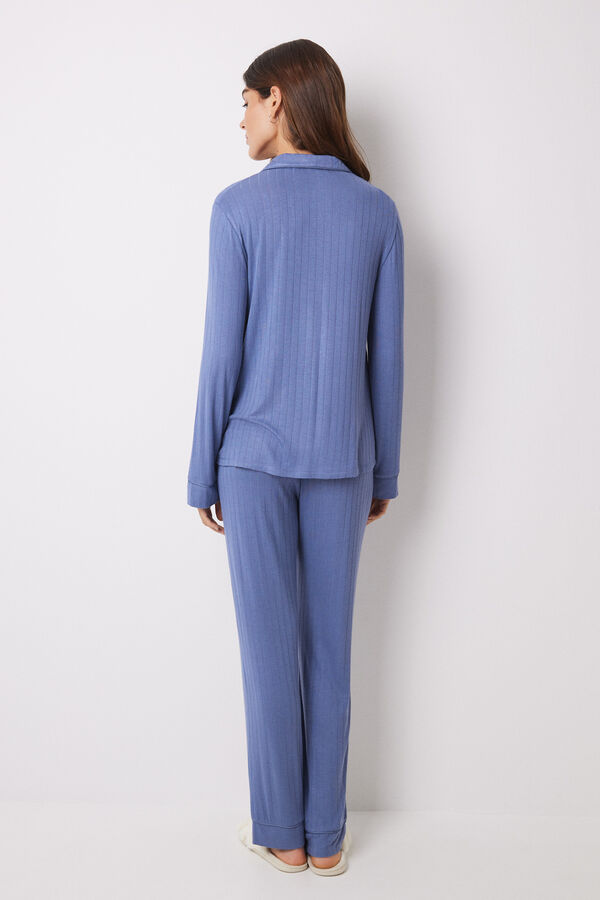 Womensecret Blue soft touch long shirt pajamas blue