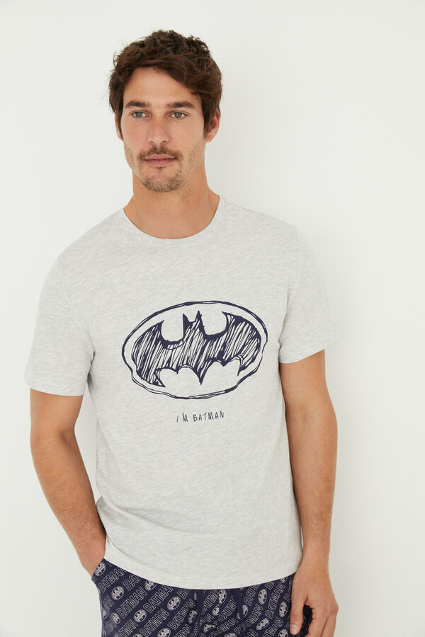 Womensecret Pyjama lang 100 % Baumwolle Batman Grau