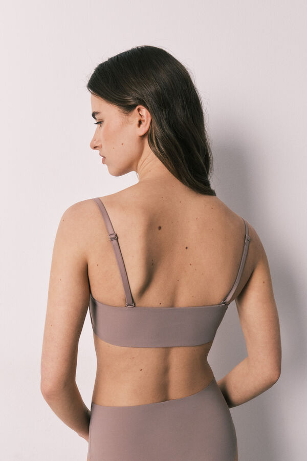 Women'secret Brown seamless bandeau bra nude