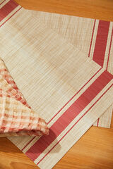 Calma House Red striped Braided Stain Resistant Placemat Pla red