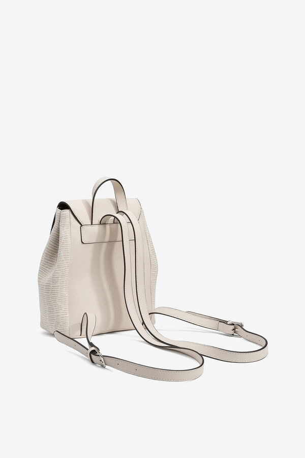 Vilanova Textured Backpack with Flap beige