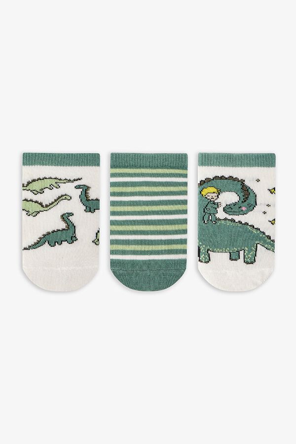 Penti Pack 3 calcetines cortos dino rayas estampado