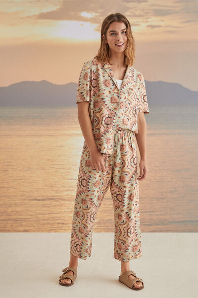 Womensecret Pijama camiseiro estampado multicolor estampado