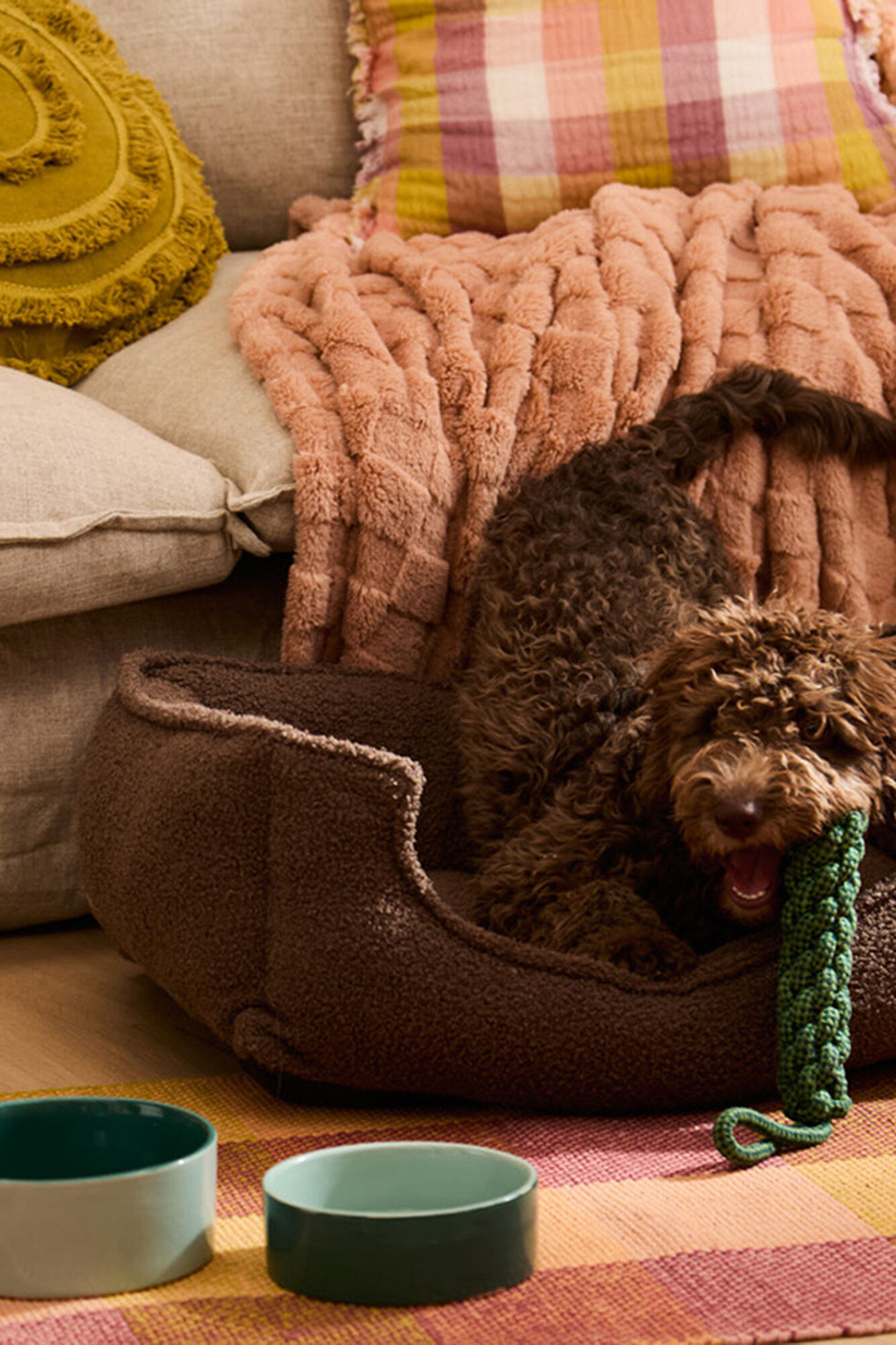 Calma House Cama desenfundable marr&oacute;n para mascotas Taico