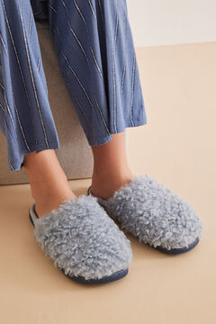 Womensecret Sobne papuče od imitacije ovčijeg krzna SmileyWorld ® Plava