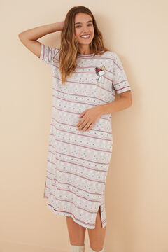 Womensecret Cotton Snoopy slits nightgown grey
