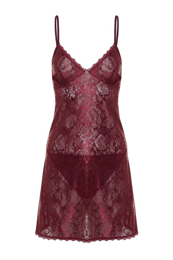 Trendyol Feminine Lace Detailed Nightgown printed