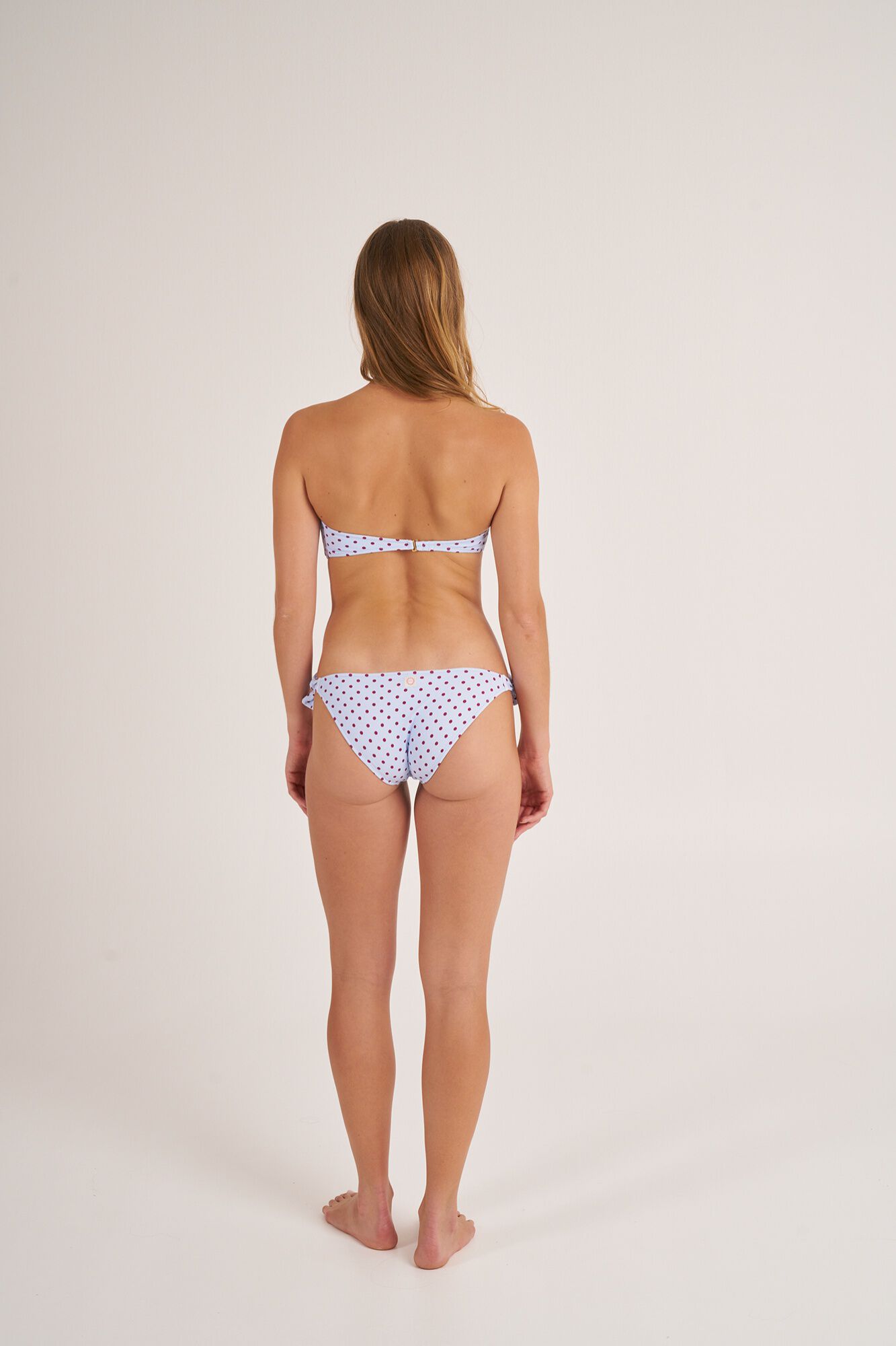 Bohodot Top bikini bandeau lazo lunares