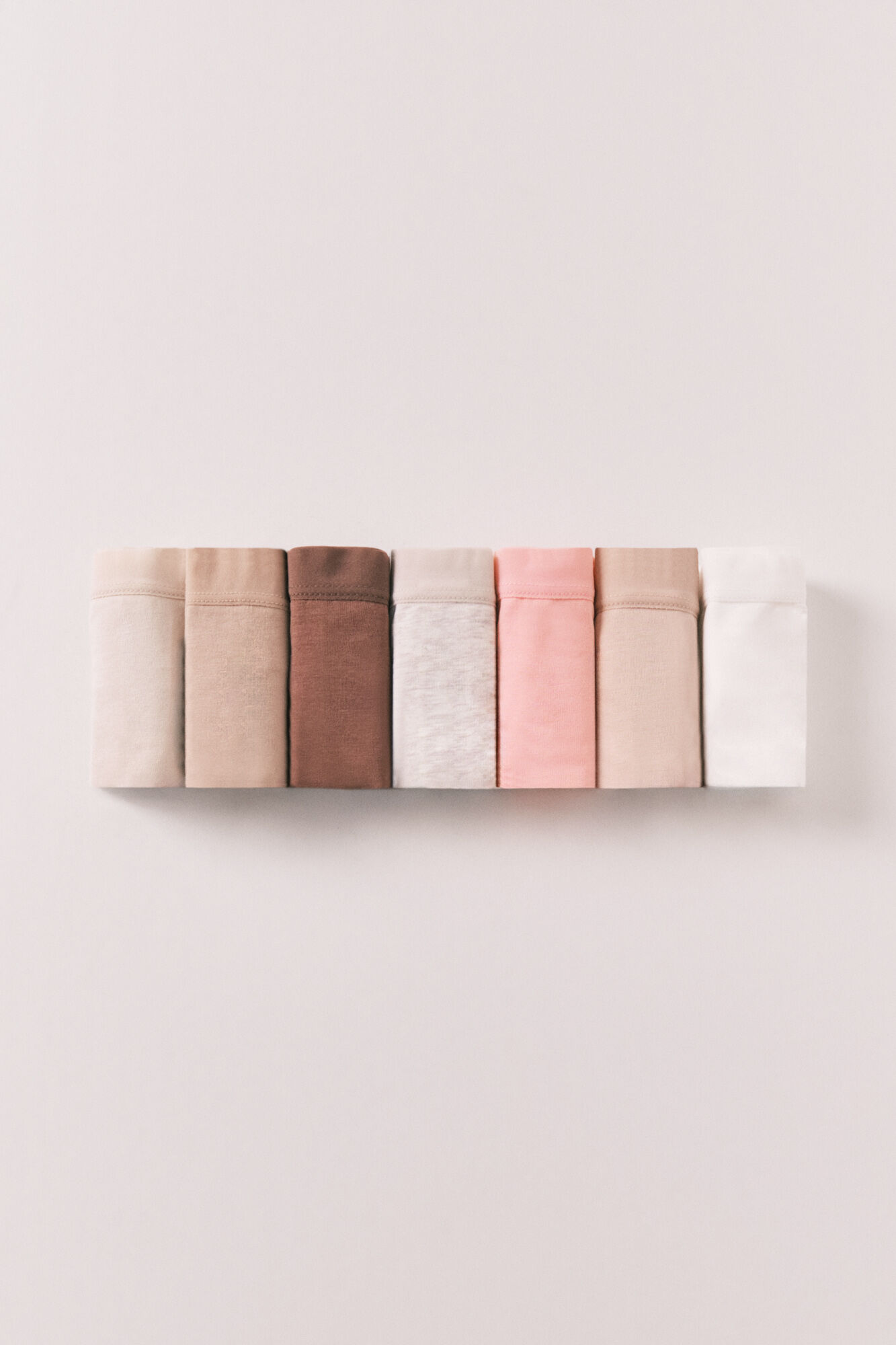 Women'secret Neutral plain cotton 7-pack Brazilian panties