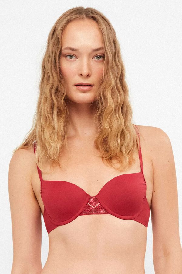 Gisela Top bikini balconette liso rojo