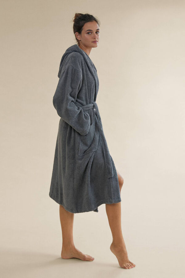 Womensecret Cotton hooded bathrobe Siva