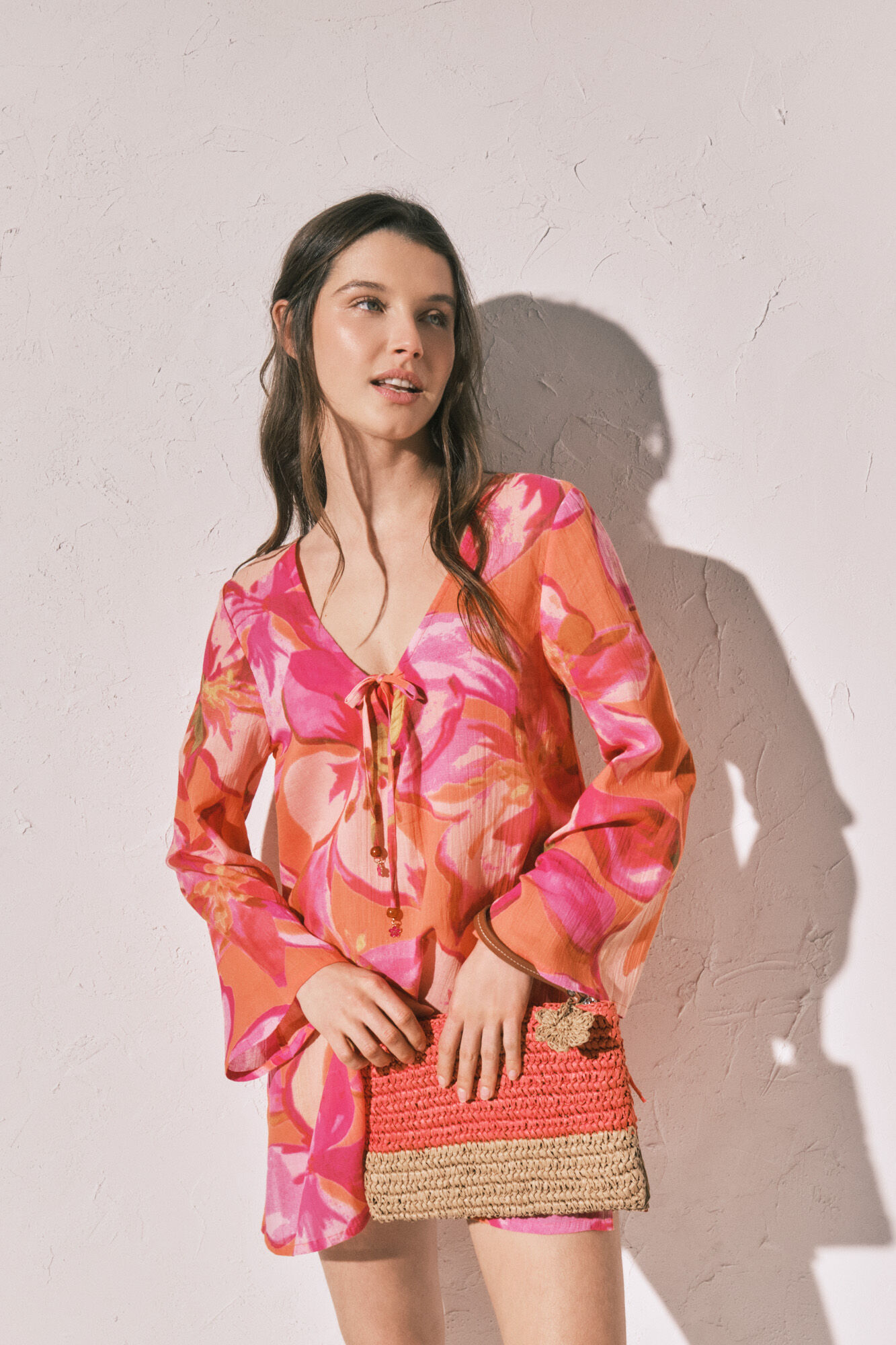 Women'secret Two-tone raffia medium vanity case