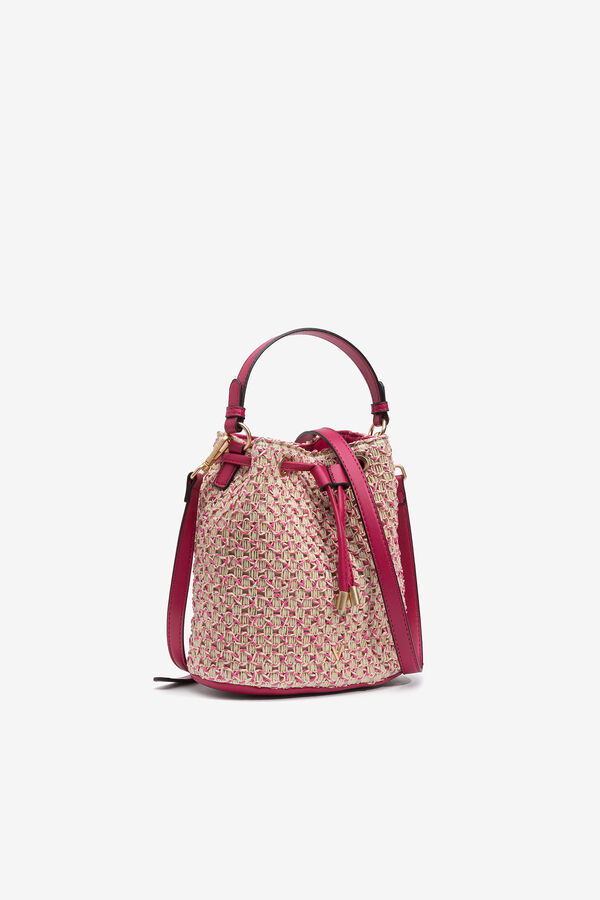 Womensecret Straw Effect Bucket Bag pink