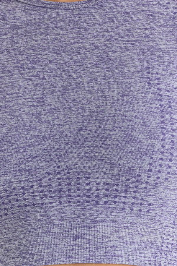 Trendyol Camiseta top deportiva jaspeada morado/lila