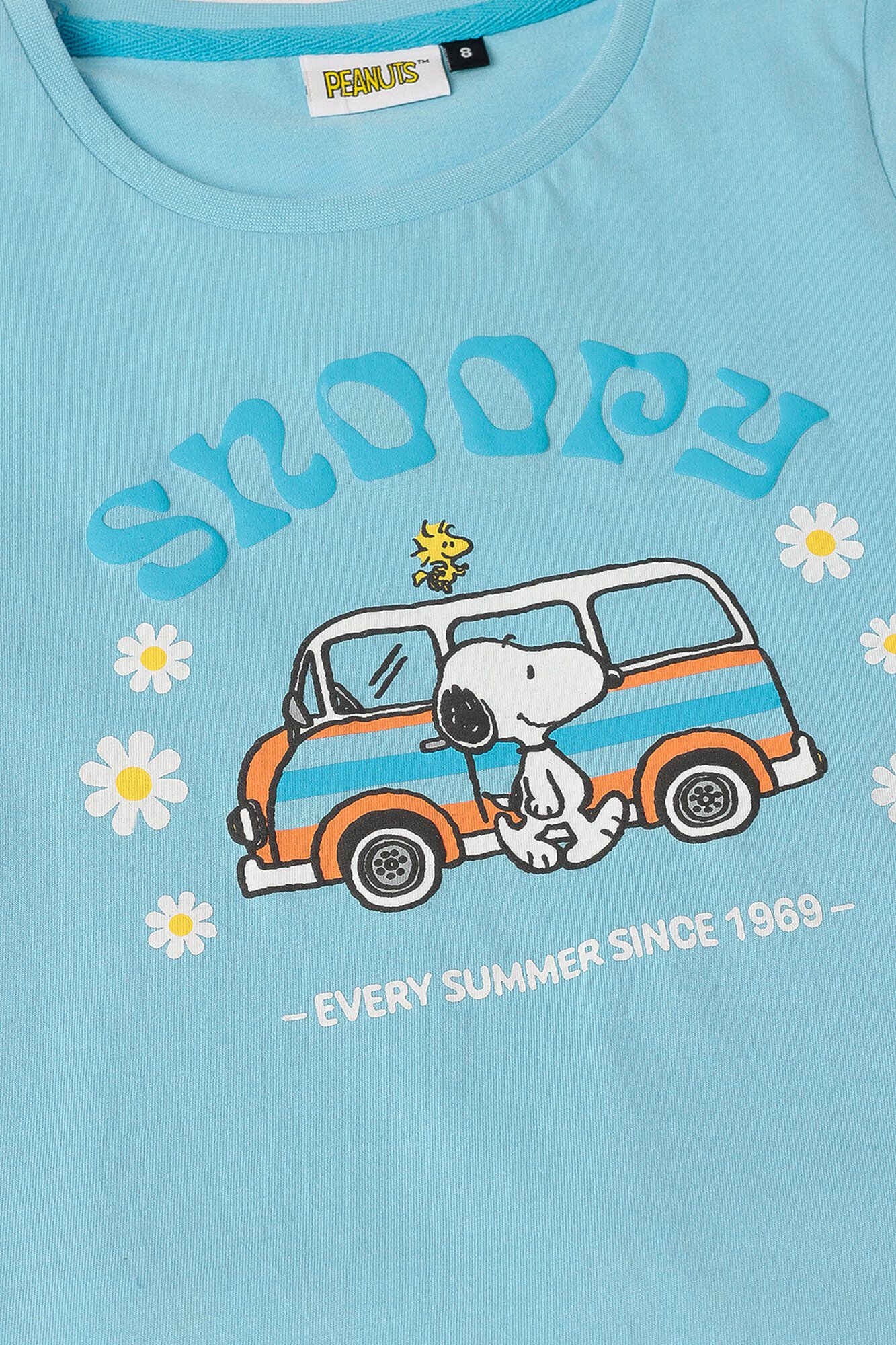 Admas Pijama curto Snoopy flores e riscas