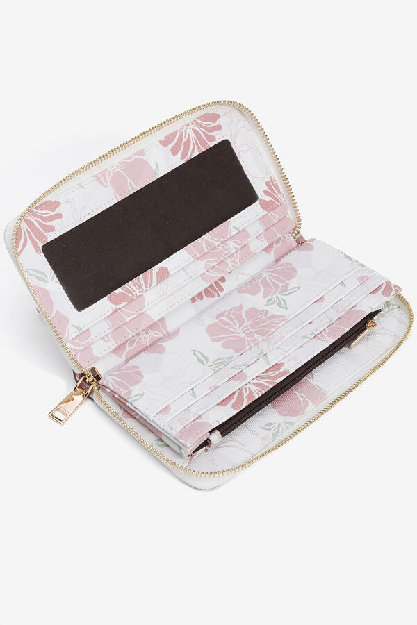 Vilanova Carteira grande de flores bege