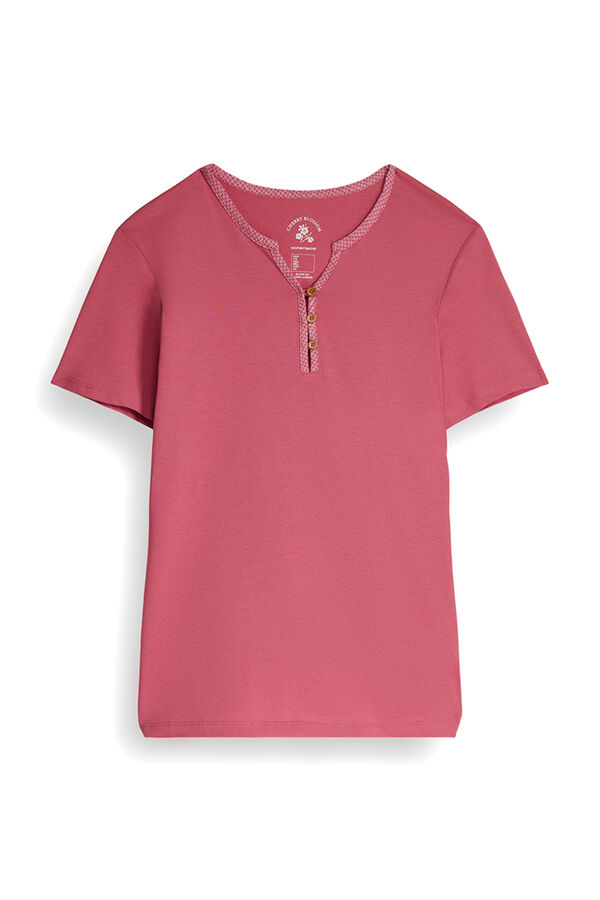 Womensecret Camiseta 100% algodón manga corta rosa rosa