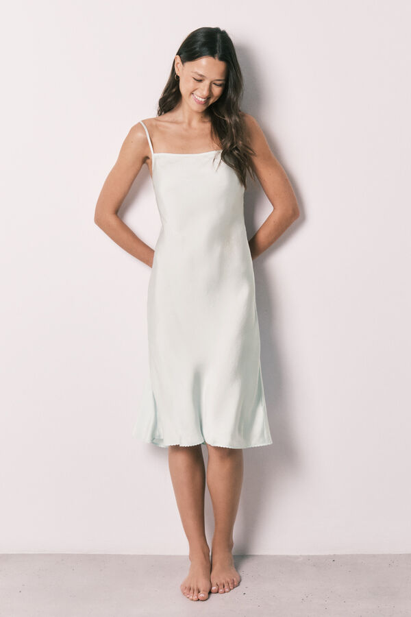 Women'secret Green satin strappy midi nightgown green