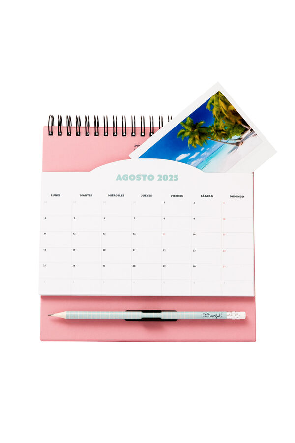 Mr. Wonderful 2025 Desk Calendar with pocket to Enjoy Your Happy Moments printed