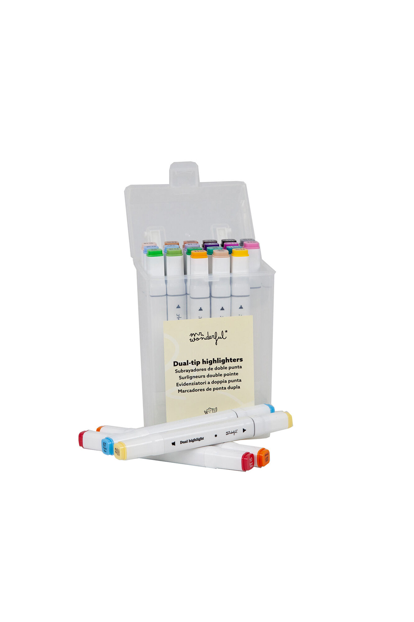 Mr. Wonderful Set de 24 marcadores de doble punta - Dual highlight