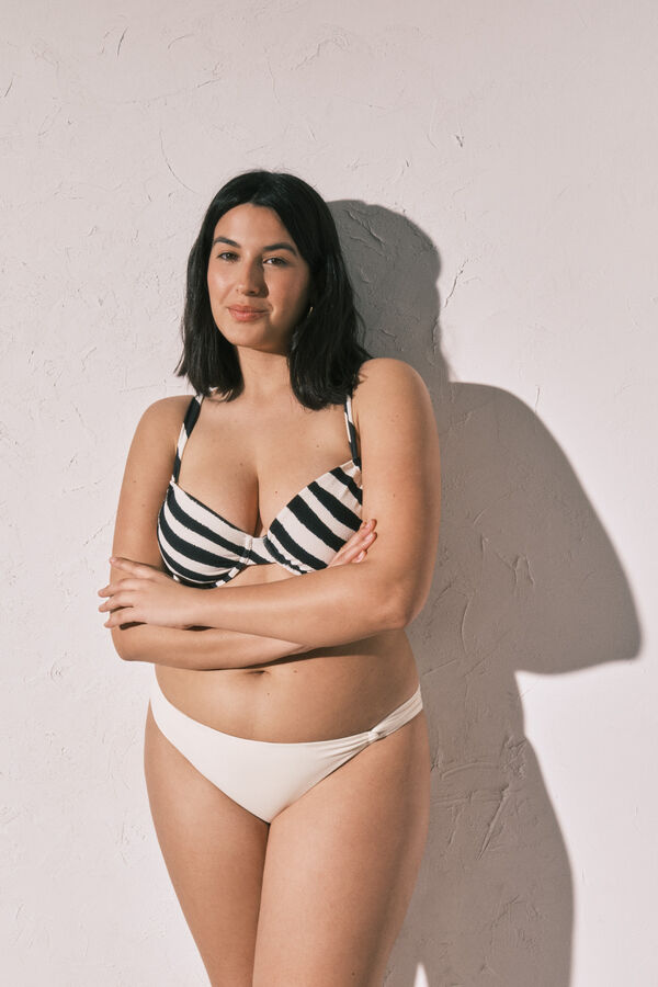 Women'secret White Slip bikini clasic twist lateral beige