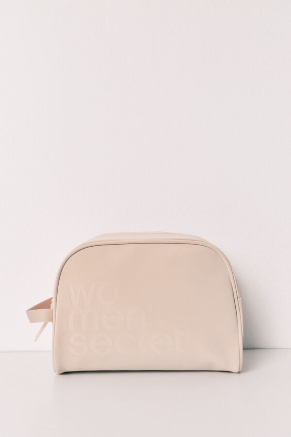 Women'secret Beige double zip large vanity case nude