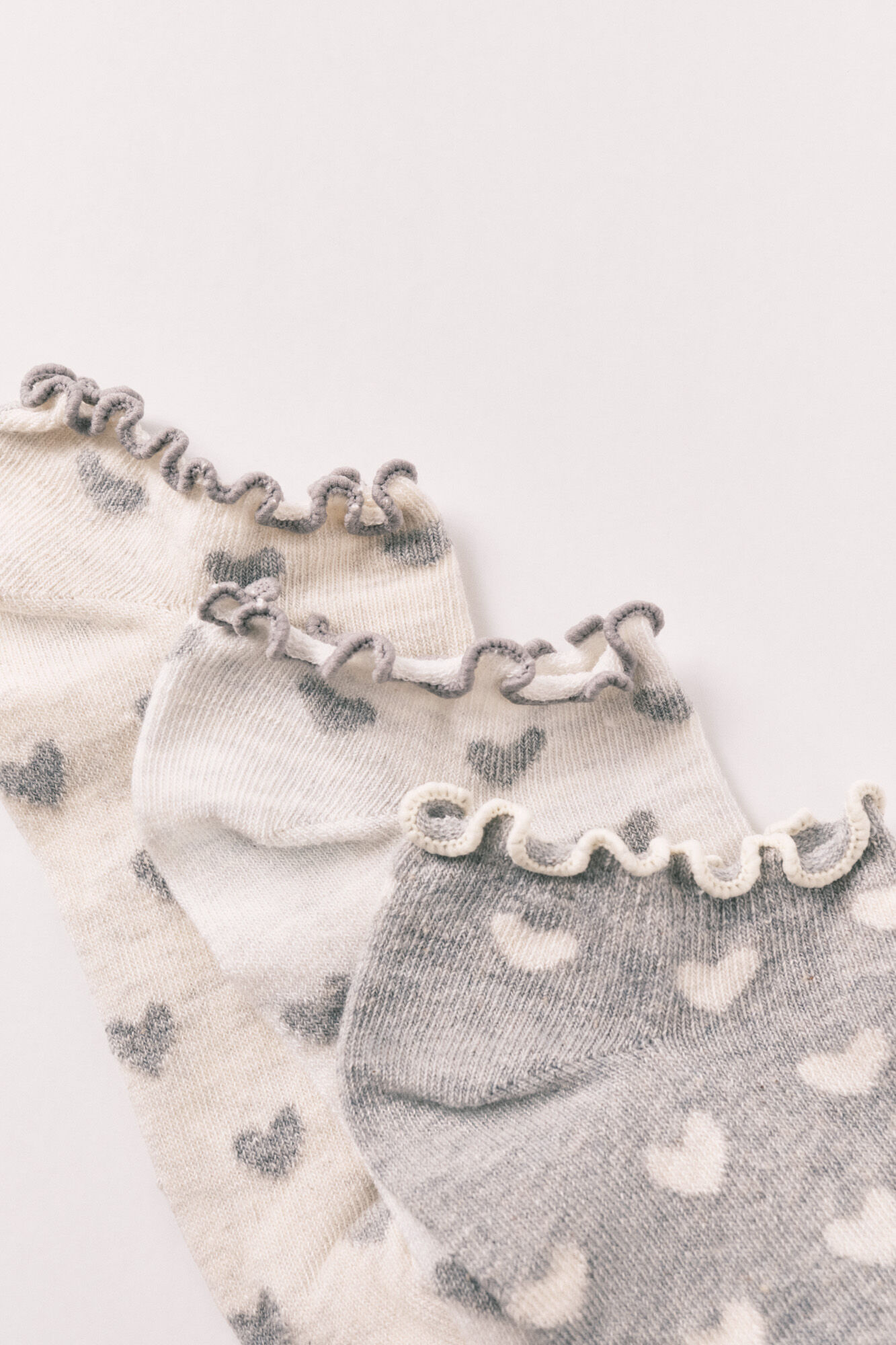 Women'secret Lot de 3 chaussettes courtes imprim&eacute; c&oelig;urs