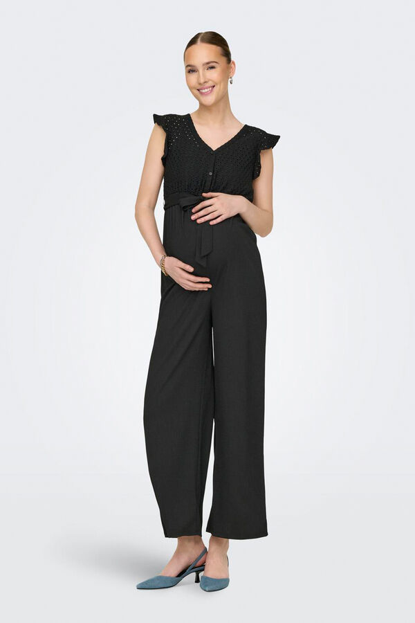 Womensecret Long lace maternity jumpsuit black