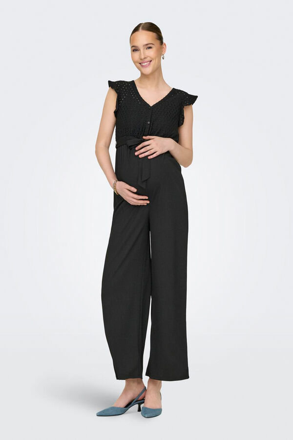 Womensecret Long lace maternity jumpsuit noir