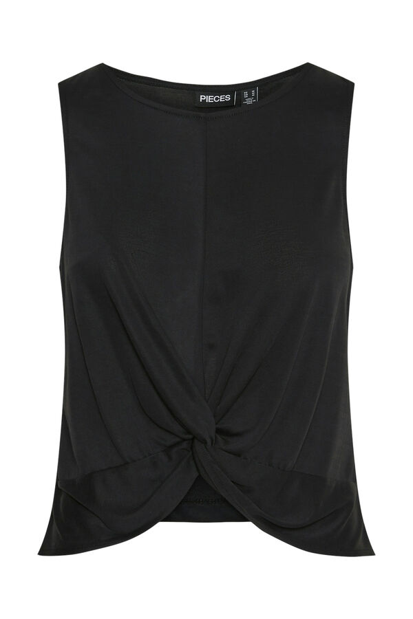 Womensecret Sleeveless top with a V-neck. black