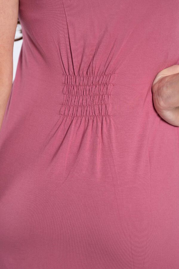 Ohma! Short-sleeved nursing nightgown with lace pink