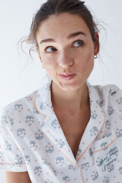 Womensecret Pyjama Hemdlook Rosa Baumwolle nachhaltig Grau