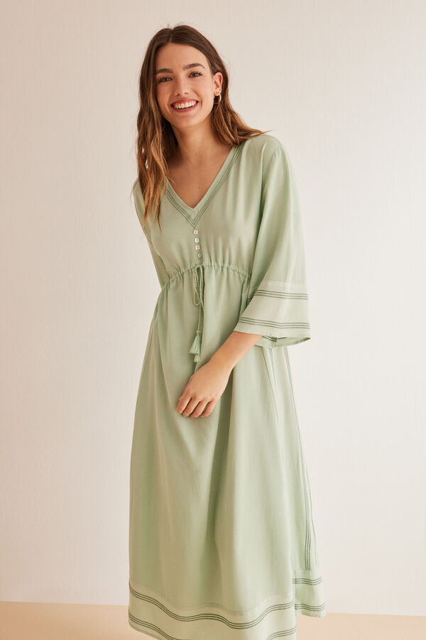 Womensecret Robe tunique longue verte vert