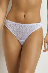 DIM Tanga de encaje blanco