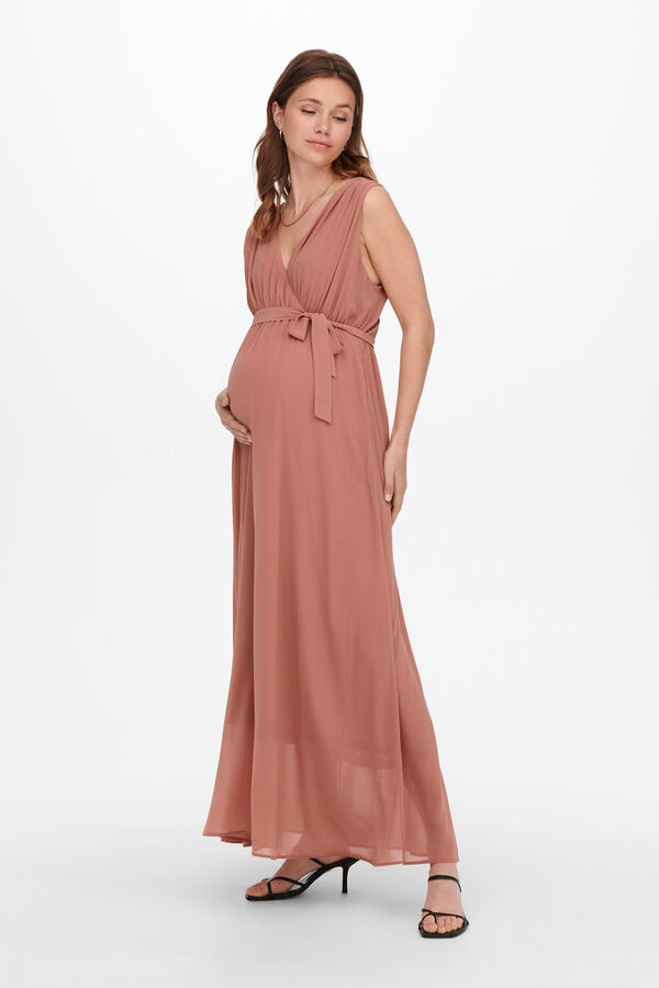 Womensecret Vestido largo maternity sin mangas rosa