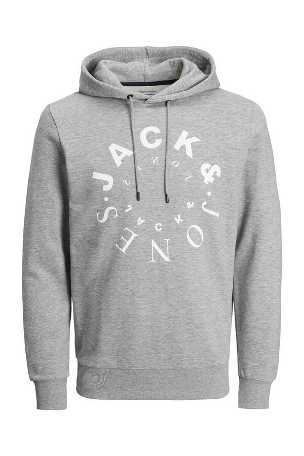 Womensecret Circular logo print sweatshirt with hood gris