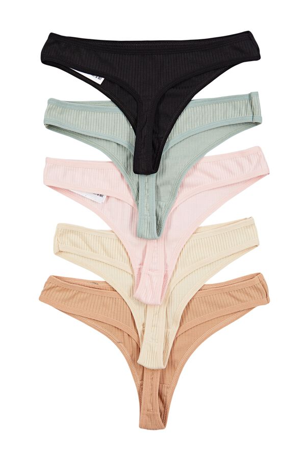 Trendyol Pack de 5 tangas canal&eacute; estampado